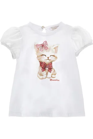 MONNALISA Maxi T-shirt stampa gattino