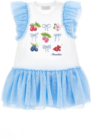 MONNALISA Abito jersey tulle con strass