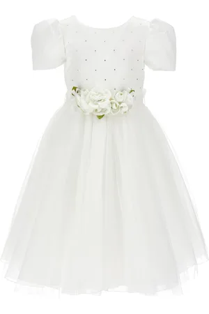 MONNALISA Abito raso duchesse e tulle glitter