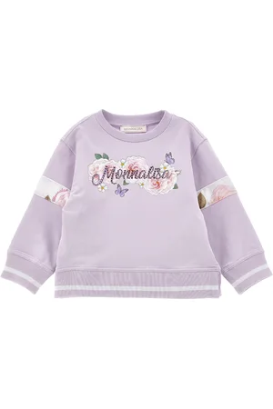 MONNALISA Felpa aperta con logo strass