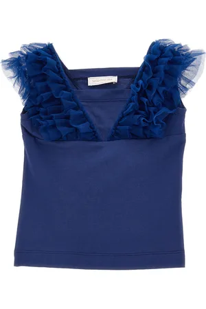 MONNALISA Canotta jersey dettagli tulle