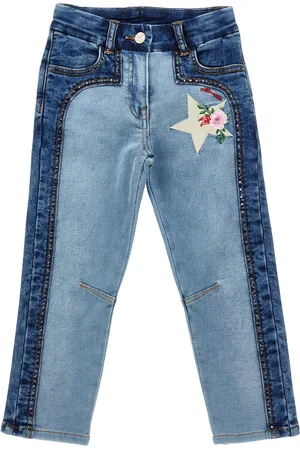 MONNALISA Jeans felpa ricamati