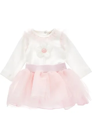 MONNALISA Completo 2 pezzi con tulle e fiore applicato