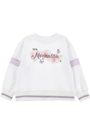 MONNALISA Felpa aperta con logo strass