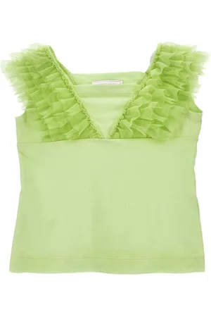MONNALISA Canotta jersey dettagli tulle