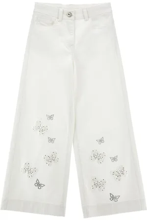MONNALISA Pantaloni jeans chic ricamati
