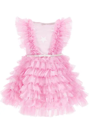 MONNALISA Abito tulle stampato con ruches