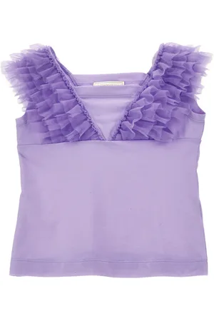 MONNALISA Canotta jersey dettagli tulle