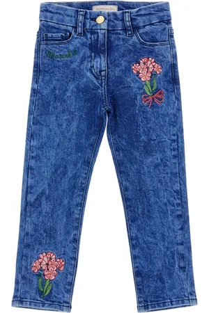 MONNALISA Jeans denim ricamati