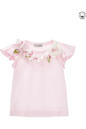 MONNALISA T-shirt con collana fiori