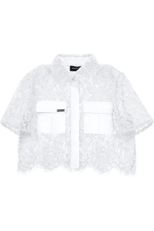 MONNALISA Camicia pizzo cropped