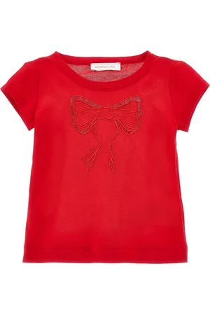 MONNALISA T-shirt pizzo con fiocco