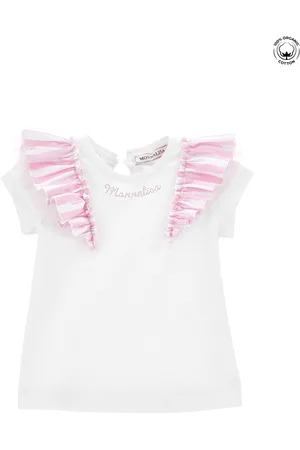 MONNALISA T-shirt cotone organico con galette
