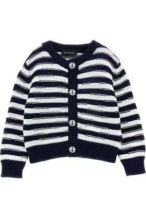 MONNALISA Cardigan a righe marina cotone