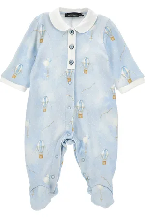 MONNALISA Tutina cotone allover con colletto