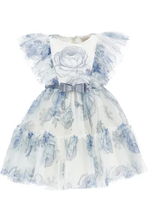 MONNALISA Abito tulle rose di ghiaccio