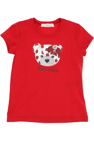 MONNALISA T-shirt teddy bear strass