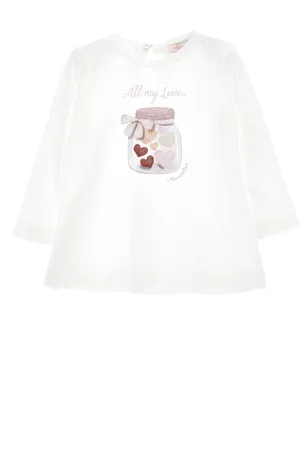 MONNALISA T shirt jersey stampa cuori in barattolo