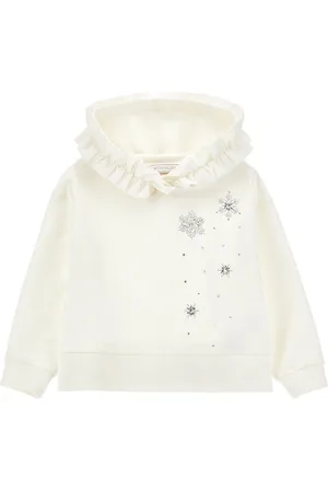 MONNALISA Felpa cotone rouche e strass