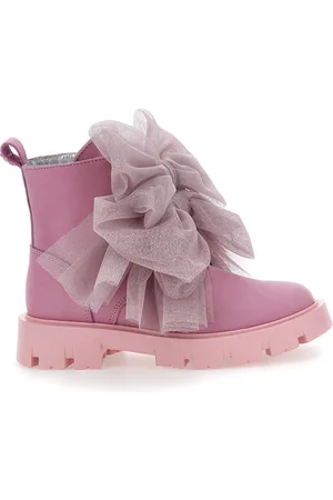 MONNALISA Scarponcini pelle fiocco glitter