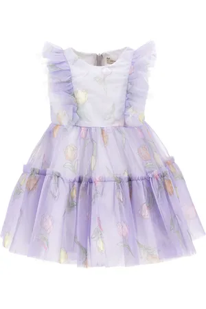 MONNALISA Abitino tulle stampa tulipani