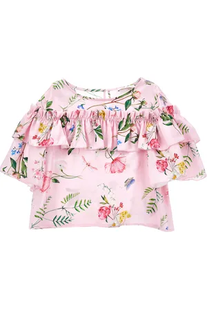MONNALISA Blusa rasetto stampa botanica