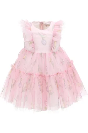 MONNALISA Abitino tulle stampa tulipani