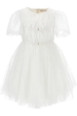 MONNALISA Abito tulle mano seta con nastri