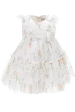 MONNALISA Abitino tulle stampa tulipani
