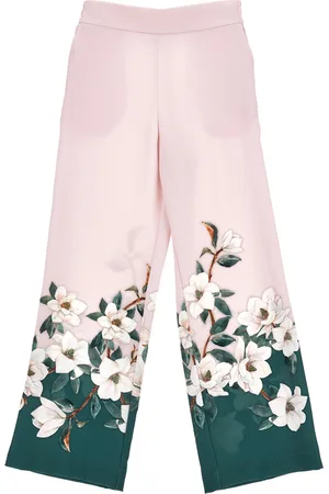 MONNALISA Pantalone palazzo stampa magnolia
