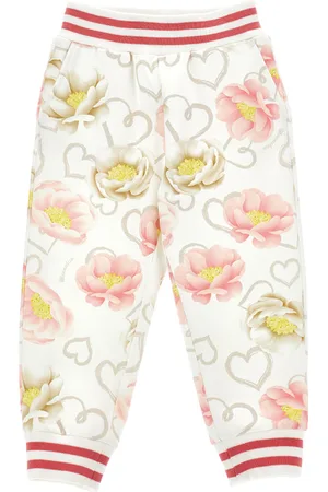 MONNALISA Jogger felpa stampa anemoni