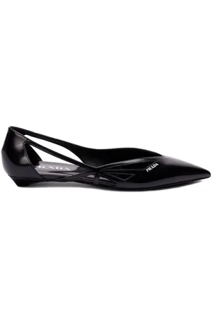 Prada Ballerine Cut-Out In Pelle Spazzolata