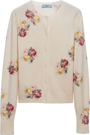 Prada Cardigan Stampato In Lana