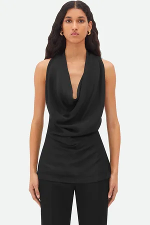 Bottega Veneta Top Drappeggiato In Viscosa Fluida