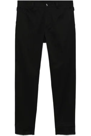 Dolce & Gabbana Pantaloni In Cotone Affusolati Con Iniziali Logo Ricam