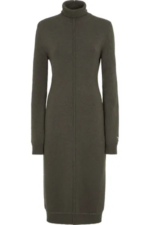Fendi Abito Midi In Cashmere Con Collo Alto