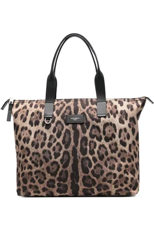 Dolce & Gabbana Borsa Shopper Adamo In Nylon Stampa Leo