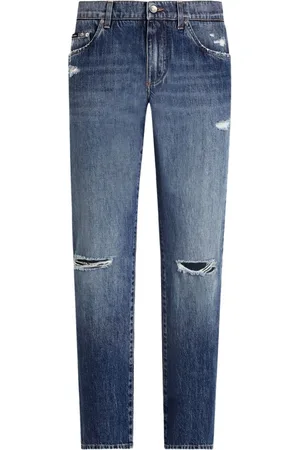 Dolce & Gabbana Jeans Classic In Cotone Con Placca E Abrasioni