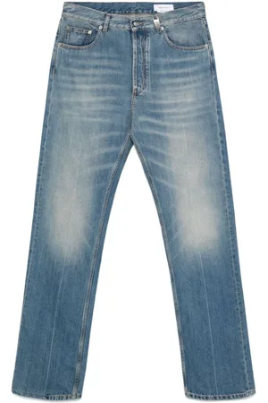 Alexander McQueen Jeans A Gamba Dritta Con Targhetta Skull
