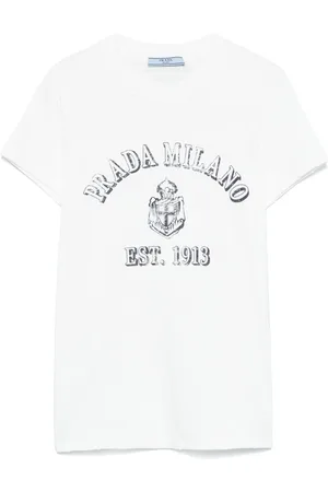 Prada T-Shirt In Jersey Con Stampa Logo
