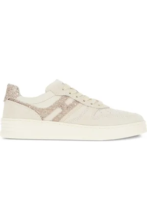 Hogan Sneakers H630 In Pelle Scamosciata E Liscia Con H Glitterata