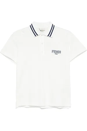 Fendi Polo Maniche Corte In Piqué Di Cotone