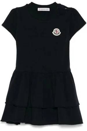 Moncler Abito In Cotone Con Gonna A Balze
