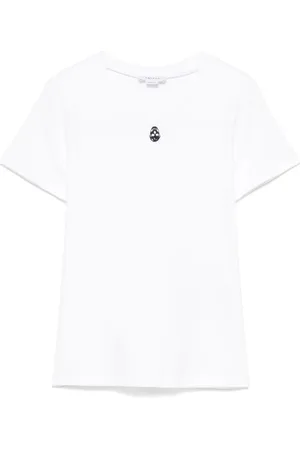 Alexander McQueen T-Shirt Con Ricamo Skull Rovesciato