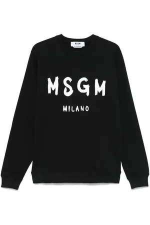 Msgm Felpa Girocollo Con Stampa Logo