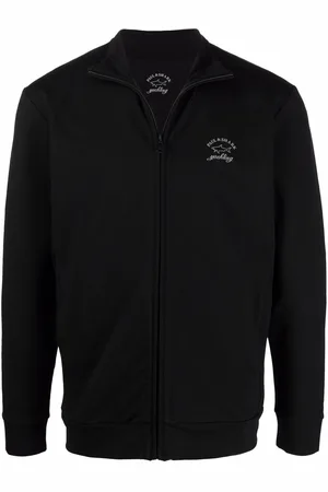 Paul & Shark Felpa In Misto Cotone Con Zip E Stampa Logo