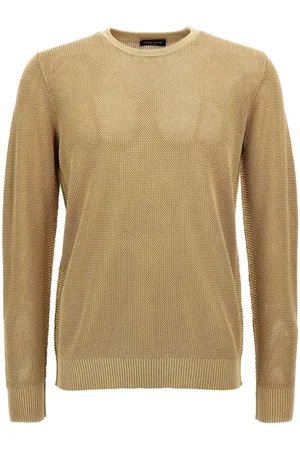 Roberto Collina Maglia Girocollo Punto Rete In Cotone