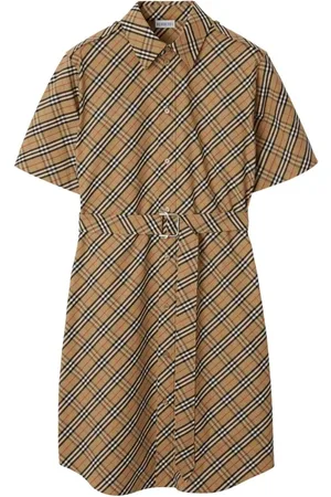 Burberry Abito Camicia In Cotone Check