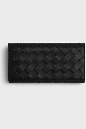 Bottega Veneta Portafoglio Intrecciato Con Patta Grande