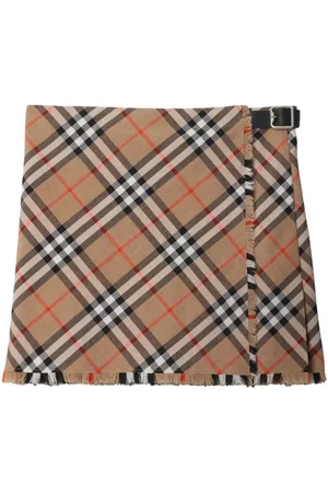 Burberry Minigonna Check In Misto Lana
